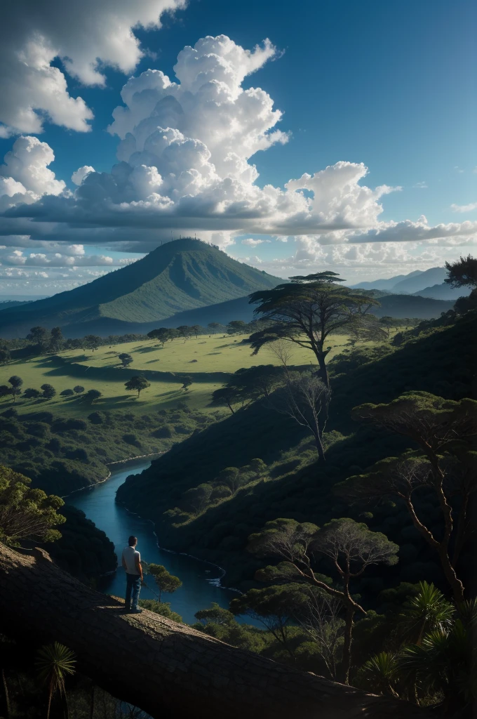 Árvore heavenly, big tree, paisaje, panorama, Heaven heaven, naturals, palmtrees, Cedars, forst, Rivers of water, standing alone, man&#39;s back, standing alone Man, loneliness, Thunder Light, Detailed realistic FullHD photorealism, majestic, appealing, fire, villany,  thunder, Sky thunder, stele, photorrealistic 6K, Detailed UltraHD, detailed colors 8K, Elegant beauty, floor, stele, lightning strikes, heavens, céu Godlike, tempest, Towards the heavens, heavenly, Godlike, photorrealistic, Rendering, 4K, 8K, detailed textures, detailed shadows, padoru, detailed colors, God&#39;s Heaven, UltraHD 16K Details, Texturas photorrealistics de 16K, detailed sharpness 16K, detailed sharpness, detailed colors, realistic shadows, ultra realistic textures, high power, natural beautifuls, natural colors, realistic contrast, Texturas photorrealistics, detailed colors, lifelike colors, detailed shadows, Textuta photorrealistic FullHD, Sombras photorrealistics 8K, HD photorrealistic, Detalhes ultra-realistas de 8K, Cor photorrealistic 4K, FullHD Detailed Lights, Texturas Detalhadas photorrealistics 8K, Nitidez photorrealistic, villany, 4k detailed, ultra detaild, realistic contrast de 8K, detailed sharpness, cores Ultra HD, posh,