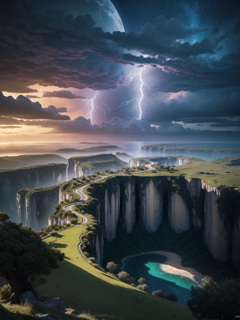 Surrealism, surrealistic, futurist, Surrealism Realm, Sky Surrealism, Celestial Tree, big tree, paisaje, panorama, Sky Heaven, naturey, palmtrees, Cedars, forst, Rivers of water, Thunder Light, Detailed Realistic FullHD Fotorrealism, Majestic, comely, fire, villany, Thunders, Sky Thunders, Stars, photorrealistic 6K, UltraHD Detailed, detailed colors 8K, Elegant beauty, floor, stele, lightning strikes, heavens, Divine Sky, tempest, Towards the heavens, heavenly, Godlike, photorrealistic, Rendering, 4K, 8K, detailed textures, detailed shadows, padoru, detailed colors, Gods Sky, UltraHD 16K Details, 16K photorealistic textures, detailed sharpness 16K, detailed sharpness, detailed colors, realistic shadows, Ultra realistic textures, High Power, Natural Beauty, natural colors, realistic contrast, Texturas photorrealistics, detailed colors, lifelike colors, detailed shadows, Textuta photorrealistic FullHD, Sombras photorrealistics 8K, HD photorrealistic, 8K Ultra Realistic Details, Cor photorrealistic 4K, FullHD Detailed Lights, Texturas Detalhadas photorrealistics 8K, Nitidez photorrealistic, villany, detailed 4k, ultra detaild, contraste realista de 8K, detailed sharpness, cores Ultra HD, chic,