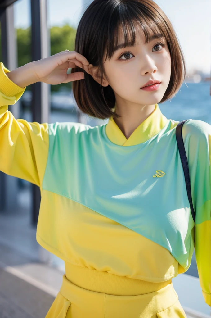 The color matching trends for the summer of 2024 focus on several key points:Bright、Contrast and nature。Here are some amazing color matching suggestions:
Bright yellow + Dark Blue:
明亮的上衣搭配Dark Blue色裤子或裙子,Bright contrasting colors,Energetic。