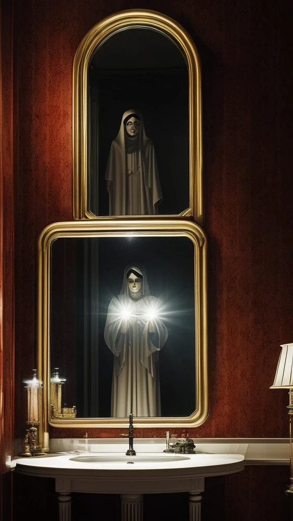 Imagine scenes where Bloody Mary interacts with those who summon her. She manifests gradually, starting with subtle distortions in the mirror's reflection and escalating to terrifying visions or physical manifestations that haunt her victims.