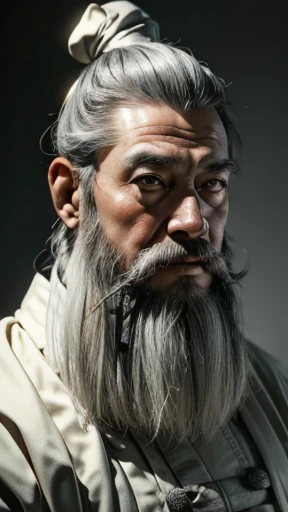 Men in ancient Chinese costumes、(ancient chinese hairstyle male)、、Highest quality、masterpiece、Ultra-high resolution、(Realistic:1.4)、Game Poster、Crisp and beautiful image quality、Long beard、Embroidered cloth wrapped around a topknot、whole body ,(Skin of color, ),(long and heavy white beard):1.2), (Very detailed, bloom:1.5), (Highest quality, Concept Art, 4K), (analog:1.2), (high sharpness), (Detailed pupil:1.1), (Painting:1.1), (digital Painting:1.1), Detailed face and eyes, masterpiece, Highest quality, (Very detailed photos:1.1), 8K, photoRealistic, (Gray Hair、Dynamic Short Hair), (PurerosFace_v1:0.2), [:(Detailed face:1.2):0.2], sharp, Realistic, Realistic Shadow, 