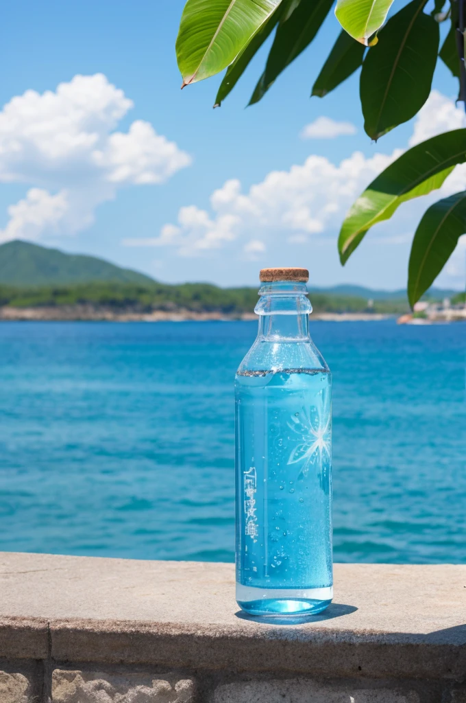 A refreshing blue sky, Ramune and water