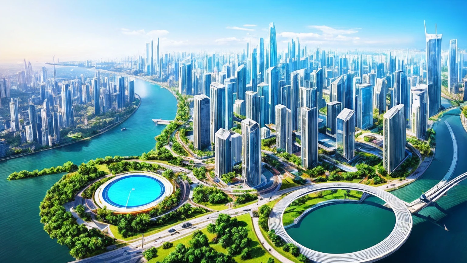 (Best quality,4K,8K,A high resolution,Masterpiece:1.2),Ultra-detailed,(Realistic,Photorealistic,photo-realistic:1.37),Futuristic floating city,Futuristic technology,Huge urban high-tech tablet platform,Airship,Floating in the sky,Futuristic city,Small airships around,High-tech hemispherical platform,Colorful lights,Advanced architecture,modernn architecture,skyscrapper,Access the cloud,Scenic beauty,view over city,Impressive design,Blend seamlessly with nature,energetic and vibrant atmosphere,Futuristic transportation system,Parking is suspended,Transparent path,Lush greenery,Sky gardens,cascading waterfalls,Magnificent skyline,reflections on the water,Sparkling river,Architectural innovation,futuristic skyscrapers,Transparent dome,The shape of the building is unusual,Elevated walkway,Impressive skyline,Glowing lights,Futuristic technology,Minimalist design,Scenic spots,Panoramic view,Cloud Piercing Tower,Vibrant colors,epic sunrise,epic sunset,Dazzling light display,magical ambiance,The future city,Urban Utopia,LuxuryLifestyle,Innovative energy,sustainable development,Smart city technology,Advanced infrastructure,Tranquil atmosphere,Nature and technology live in harmony,Awesome cityscape,Unprecedented urban planning,Architecture connects seamlessly with nature,High-tech metropolis,A cutting-edge engineering marvel,The future of urban living,Visionary architectural concept,Energy-efficient buildings,Harmony with the environment,A city floating above the clouds,Utopian dreams become reality,The possibilities are endless,State-of-the-art transportation network,Green energy integration,Innovative materials,Impressive holographic display,Advanced communication system,Breathtaking aerial view,Quiet and peaceful environment,Modernist aesthetics,Ethereal beauty