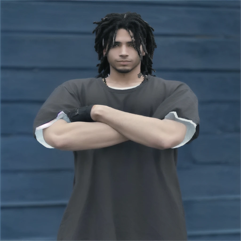 arafed man with dreadlocks and a shirt on posing for a picture, realistic