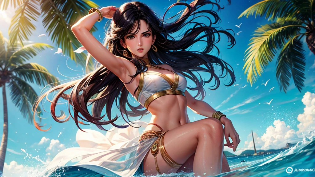 (masterpiece, top quality, best quality, official art, beautiful and aesthetic: 1.2), (1 girl), extremely detailed, (fractal art: 1.3), colorful, more detailed, beautiful goddess emerging from the ocean, Caucasian girl with shiny silver hair, full female body, golden eyes, wild waves, big waves, oriental mandala tattoos, transparent dresses showing naked body, skin wet with water, stormy sky, sunset sky red stormy clouds, ancient temple floating in the sea, old floating clock, lamp, lantern, beautiful girl with a slight smile, transparent blouse showing breasts, fantasy, fractal, Sakimichan style art, slight smile, view of pubic hair, 1 sexy girl, exposed breasts, open transparent shirt showing breasts, Mandala and flower tattoos, Best Quality, black hair fused with platinum and gold, naked girl, beautiful visible pubic area, pink breasts, small breasts visible, tattoos on the naked body, old floating clock, lamp, flashlight, skin wet with water , multicolored sea waves, full body, sea goddess emerging from water and waves, beautiful close-up view of a girl, black and platinum hair, long hairs merged into the sea, dappled sunlight, luminescent bright orange cyan liquid lamp, liquid splash art, sky with storm and a psychedelic nebula silhouette, tribal tattoo, wide angle shot, liquid luminescent bright colors, digital painting, sharp focus, studio shot, intricate details, splash effect, small floating bubbles, very detailed, sharp focus, multicolored ocean, moving psychedelic waves, long hair merged with multicolored sea waves, skin and clothes soaked in water, naked woman, big buttocks, naked lady, magic dimensional portal, beautiful girl in close-up, perfect female body well detailed, sexy pose, provocative pose, small breasts visible, tattoos on naked body, view from Below, bubble motifs, ancient ruins. gold and silver necklaces and bracelets,