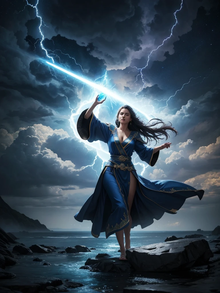 Mage woman magical barrier