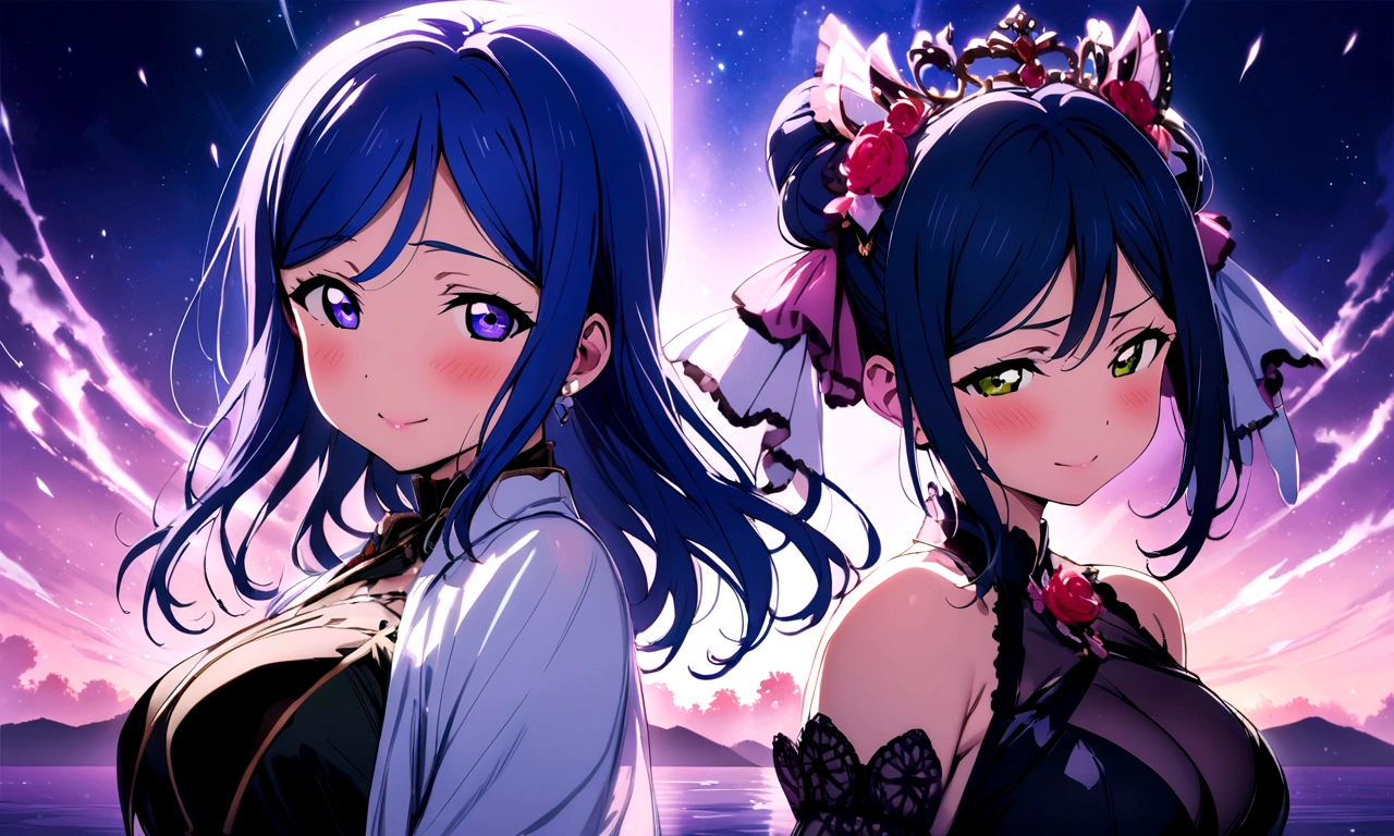 Love Live adult Kanan Matsuura, masterpiece, highest quality, gloss, fantastic background, transformed
