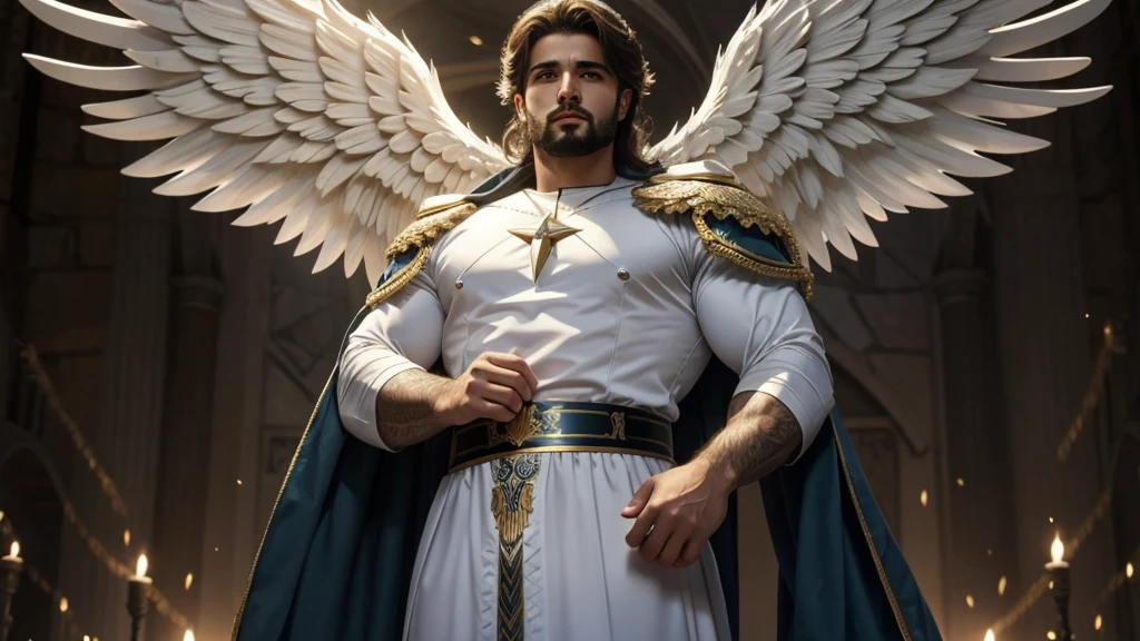 angel, angel masculino divino, naturals, Army of GOD Angel, angel Masculino de GOD, Strong male angel, Army of GOD, Angel Man of GOD, Barba Judaica, Hebrew Angel, GOD&#39;and the sky, GOD&#39;and the sky Céus, realistic man, celestial armor, Dress Decently, nun dress, long clothes, Decent shirt, Decent Long Shirt, Vestida de forma elegante, Tunica, Long Dress, Men&#39;s Clothing, Tunica Fotorrealista, complete outfit, Full Army, Beauthfull, Blue Thunder, fire azul, Realistic fire azul, realistic thunder, electrical screws, realistic detailed 8k, Realistic 16K detail, hard, Detailed realistic color, Detailed realistic thunder, fire azul Realistic 8K, Cores photorrealistic 8K, 8K detailed colors, Nitidez photorrealistic 8K, ULTRAHD Photorealism, Divine fire azul, Divine Electric Blue Thunder, Sombras photorrealistics 8K, Textura photorrealistic, naturals, heavens, heavenly, sky night, céu de Beauthfull, the night, majestic, majestic Sky, naturalsmente posh, thunders, Sky thunders, Divine thunder, linda, golden, starlight, Heavenly Bolts, villany azul, Blue Screws, Rendering, photorrealistic, ultra high definition, 4K, detailed textures, thunder, detailed shadows, detailed colors, naturals linda, Great Divine, detailed contrast, realistic contrast, high resolution, detailed colors, realistic detailed 16K, 8k high definition, detailed contrast, realistic contrast, high resolution, detailed colors, fire, villany, realistic detailed, posh, 