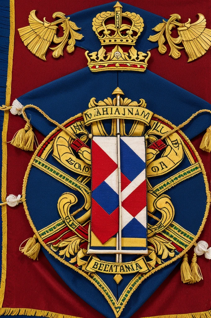 Pennant for musical instrument with the coats of arms of the Bethania school of.Oruro Bolivia Pennants for musical instruments for the Bethania school in the city of Oruro Bolivia