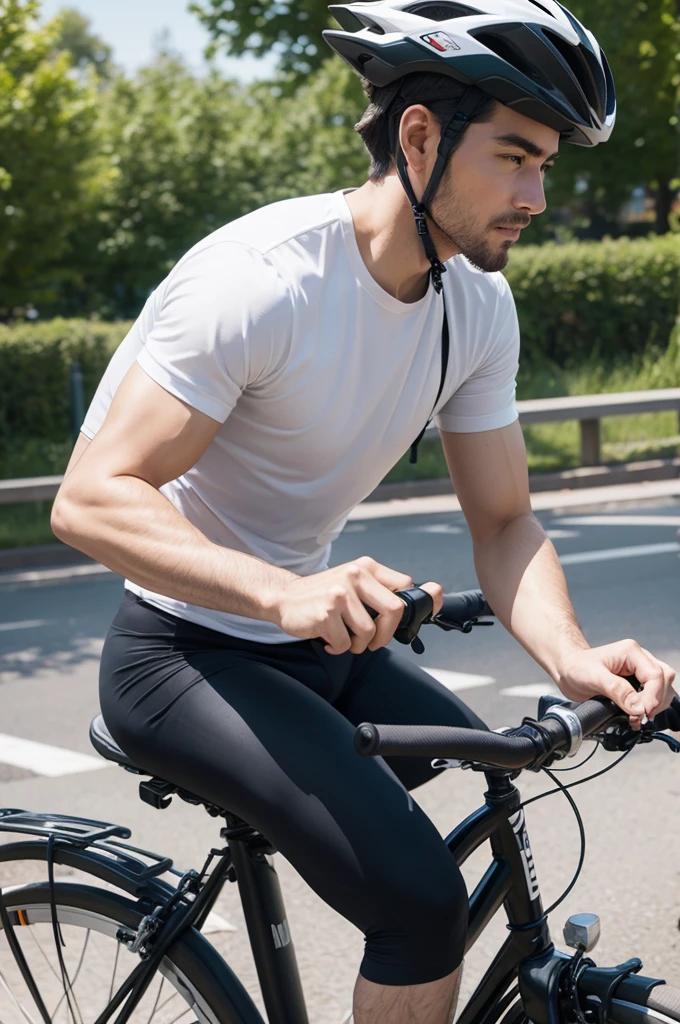 Man riding bicycle drawing