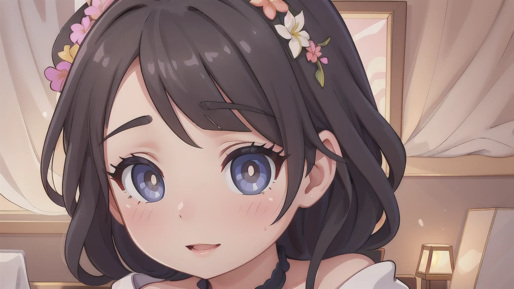a beautiful woman in a realistic style. She is joyful with detailed features in a soft lighting environment. The close-up composition shows a third-person view at eye level. Sensory details: visual. Emotional tone: soothing