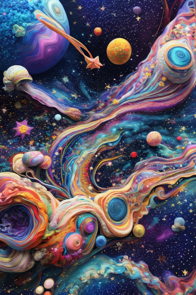 Best quality, masterpiece, ultra high res, (photo realistic:1.4), surrealism, dream-like,
Backward Galaxy, ((abstract  art)),
Embroidery,