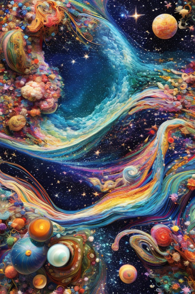 Best quality, masterpiece, ultra high res, (photo realistic:1.4), surrealism, dream-like,
Backward Galaxy, ((abstract  art)),
Embroidery,