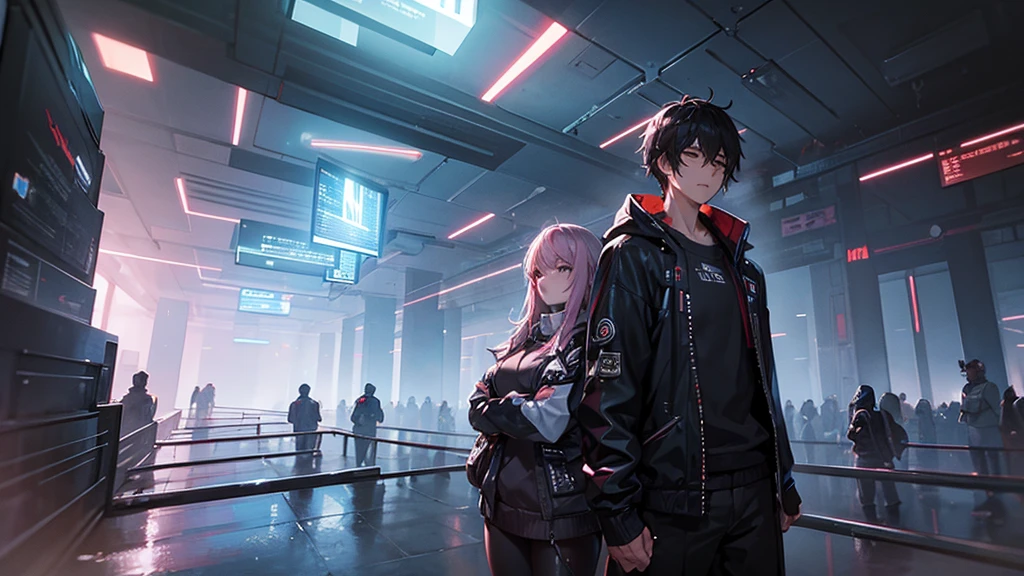((highest quality)), ((masterpiece)), mysterious cloud forest, cloudy, cyberpunk