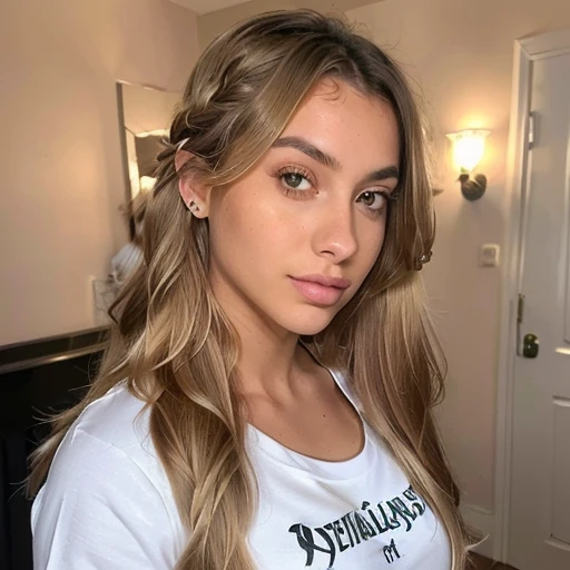 italiana hermosa from 17 years old, brown blonde ,rostro angelical y tierna , long hair hairstyle Semi updo with braid and thick waves Blonde with light roots , in the bathroom with clothes ,(( foto realista de noche), ((pechos normales )),((rostro angelical)),((foto entera de cuerpo con ropa ),((blonde hair with roots )), ((ropa de noche), cabello rubio ,Ojos castanhos claros , cuerpo completo ,Realista, un muy elegante, of celestial roots, rubia pelo, con ropa ,de noche,LUT de Instagram, from 17 years old ,,