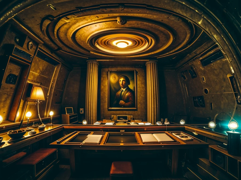 (((Masterpiece))), (high quality),Inside a UFO,A gorgeous and mechanical room