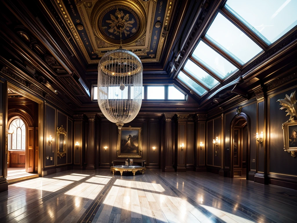 (((Masterpiece))), (high quality),Inside a UFO,A glittering, metallic, mechanical room