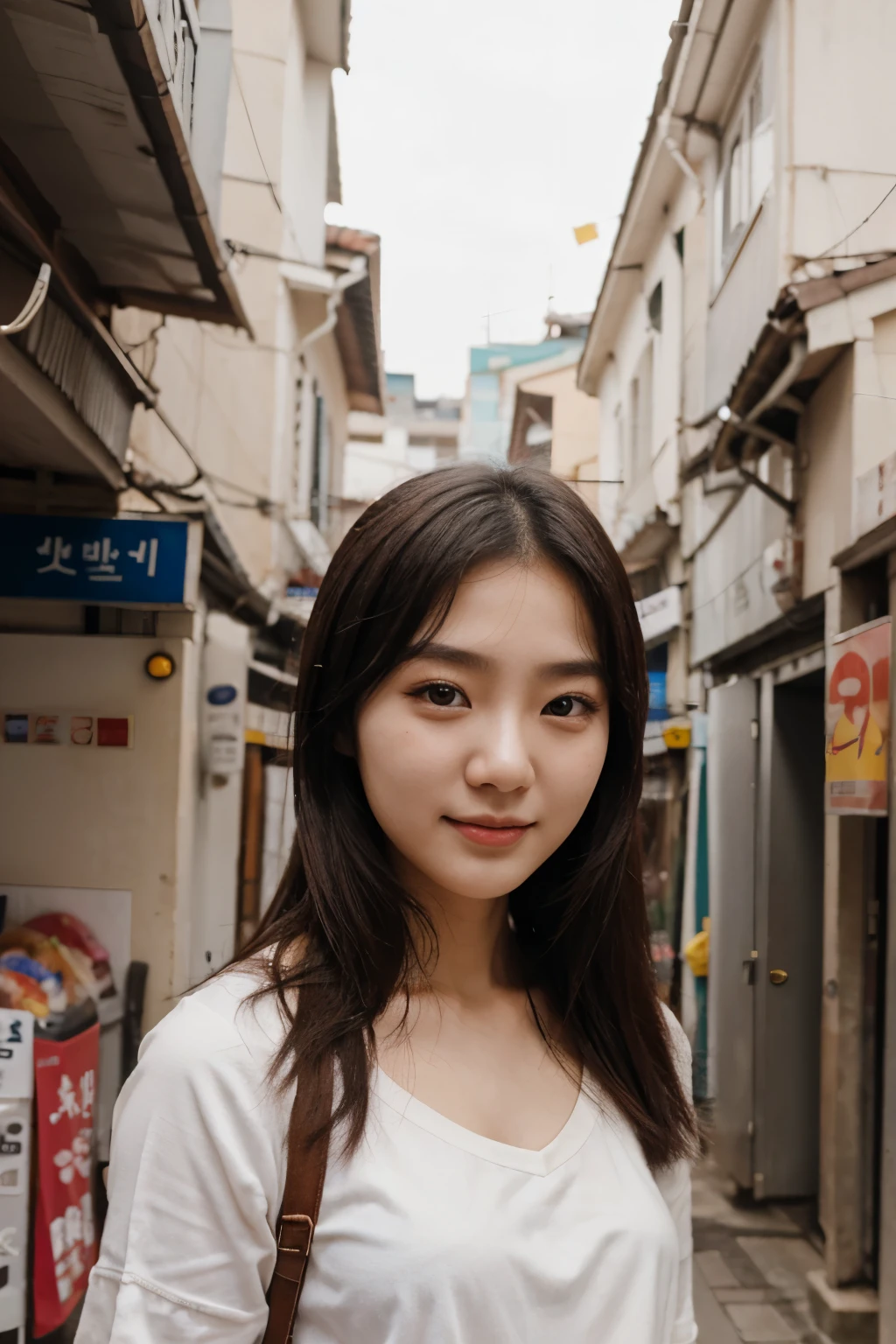 A 21 year old Korean woman who is happy