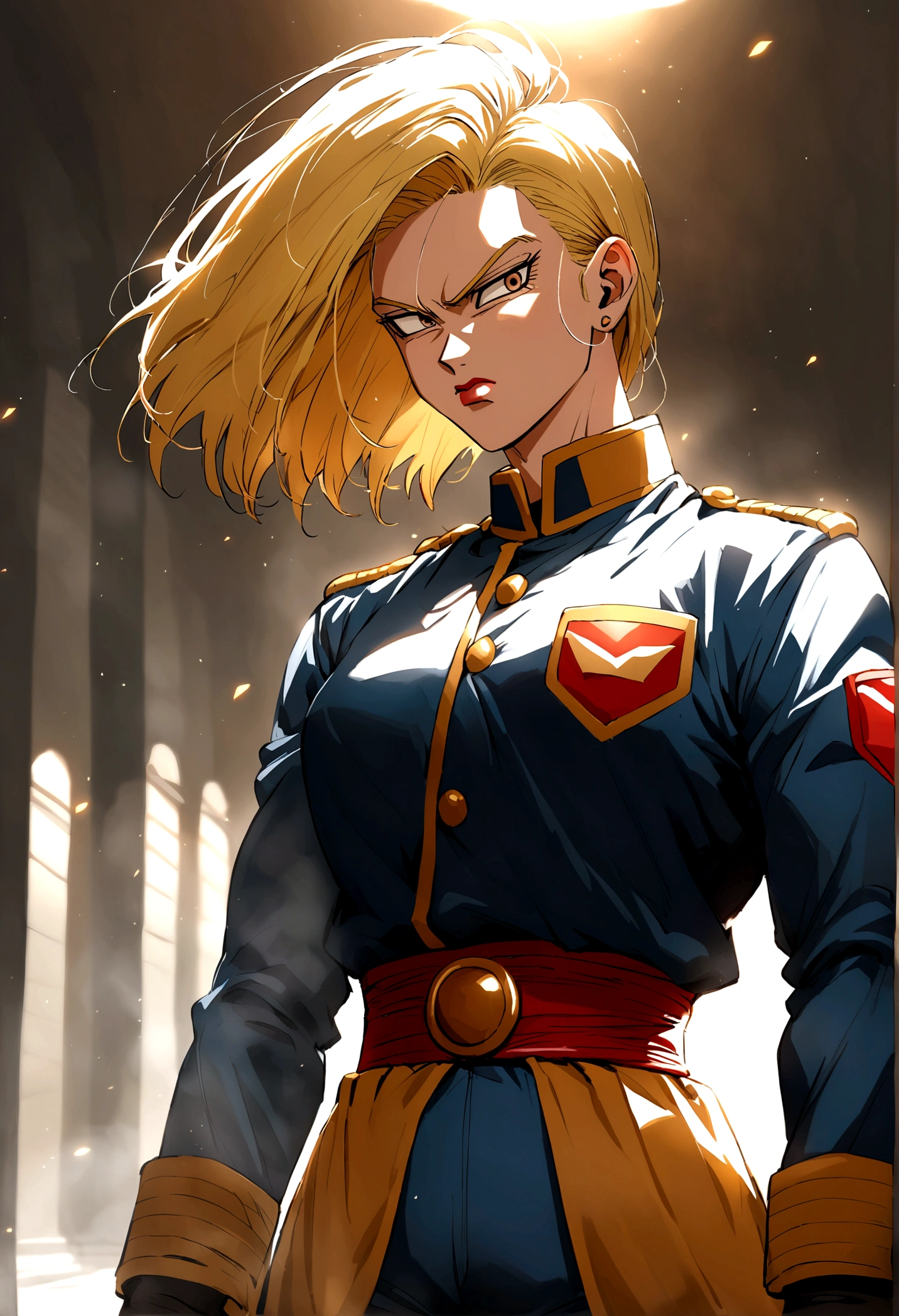 androide 18 dbz, military uniform
