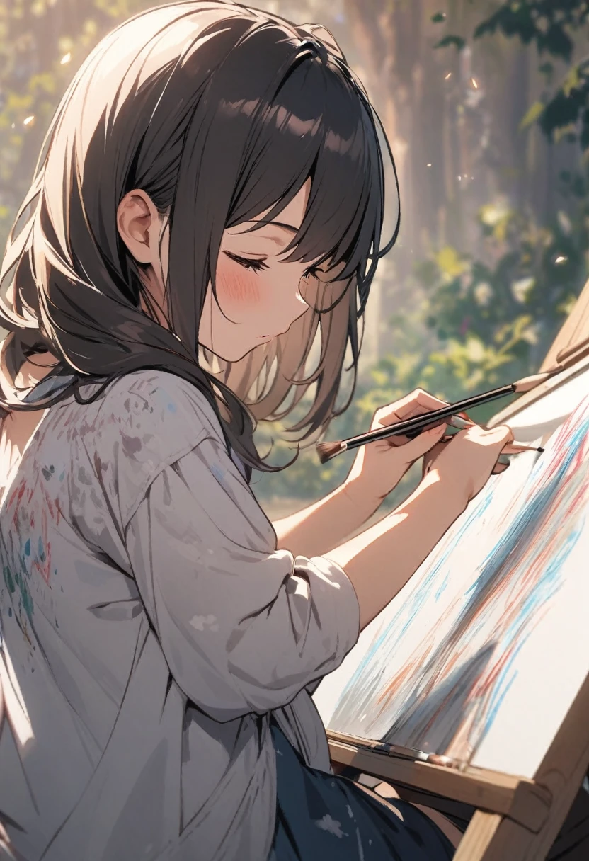 girl painter drawing