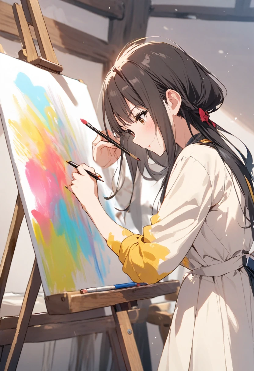 girl painter drawing