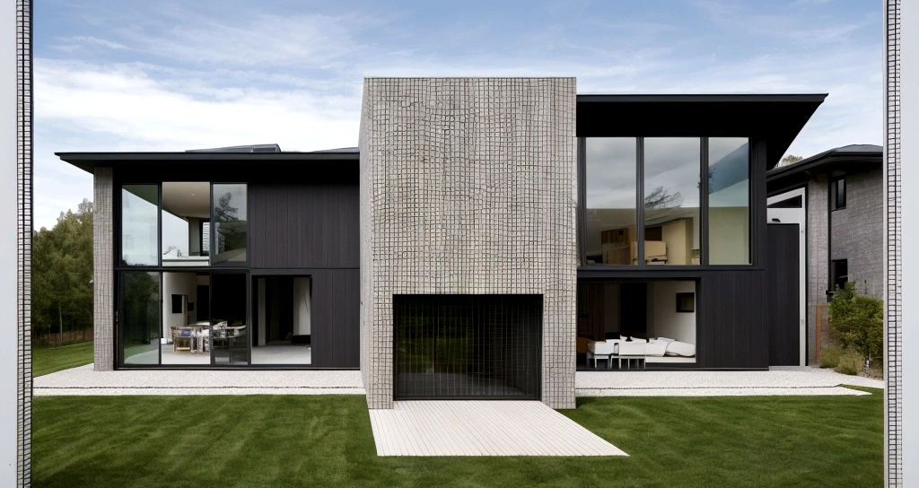 Modern minimalist architecture: The two-storey house will have a simple form, minimalist colors such as white, gray or natural wood. The clean lines are designed to create a feeling of neatness, modernity and harmony with the surrounding nature.

Windows and doors: Use many large windows to optimize natural brightness and the surrounding landscape. The entrance door will be designed to expand to connect the house with the outdoor space.

Garden and trees: Around the house there is a spacious garden, planted with trees to create shade and fresh air. Trees such as apple trees, orange trees, or green leaf trees can be used to add aesthetics and comfort to the space.

Simple and comfortable interior: Inside, the interior will be designed in a simple, modern style with natural materials such as wood and stone. Use simple but fully furnished furniture suitable for modern rural lifestyle.

Harmonious connection with nature: The house design will be optimized to make the most of the landscape and surrounding space, creating a harmonious and relaxing living environment, Photorealistic, 8k, ultra high res