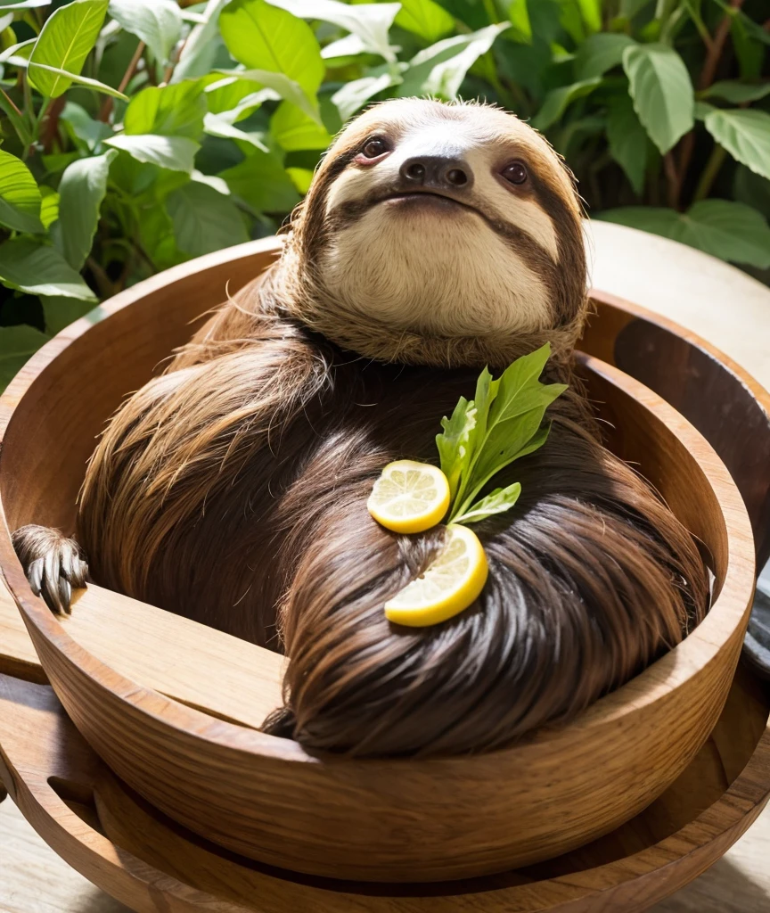 Sloth eating chicken nanban