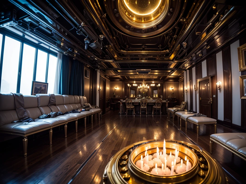 (((Masterpiece))), (high quality),Inside a UFO,A glittering, metallic, mechanical room,Alien&#39;s room,
