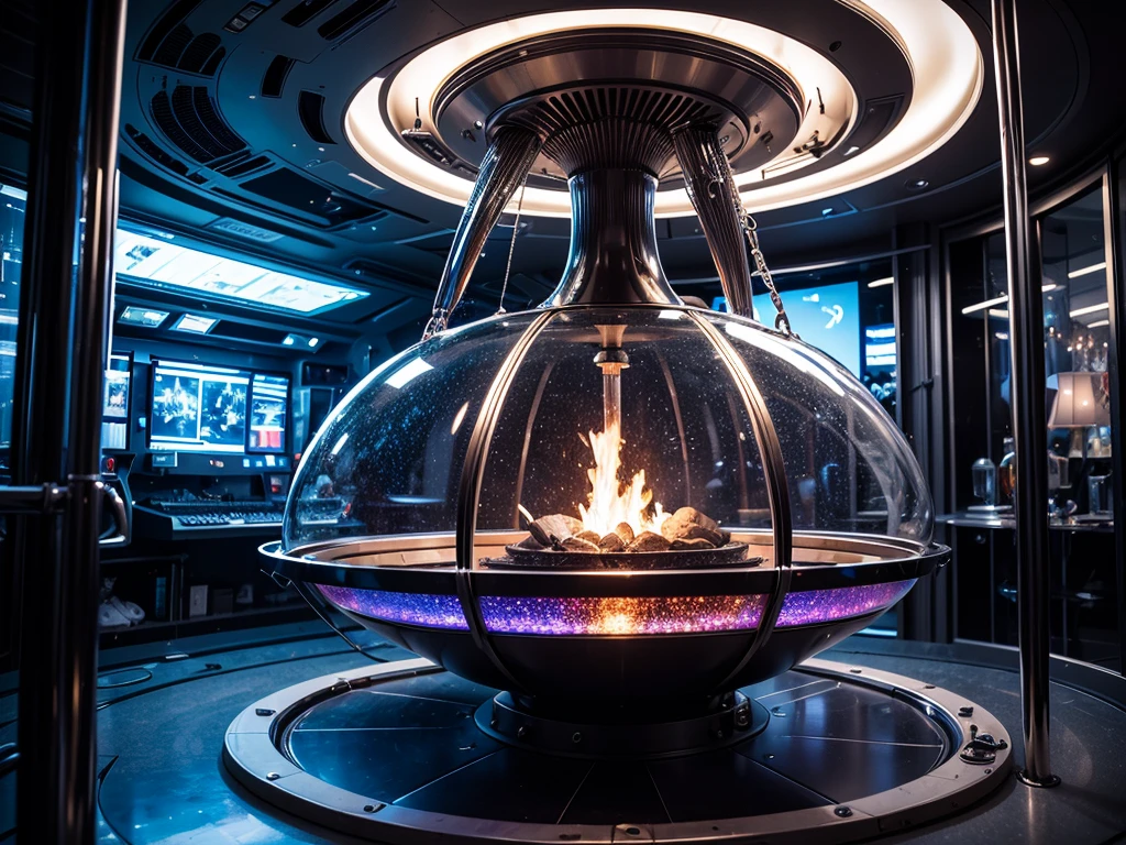 (((Masterpiece))), (high quality),Inside a UFO,A glittering, metallic, mechanical room,Alien's room,
