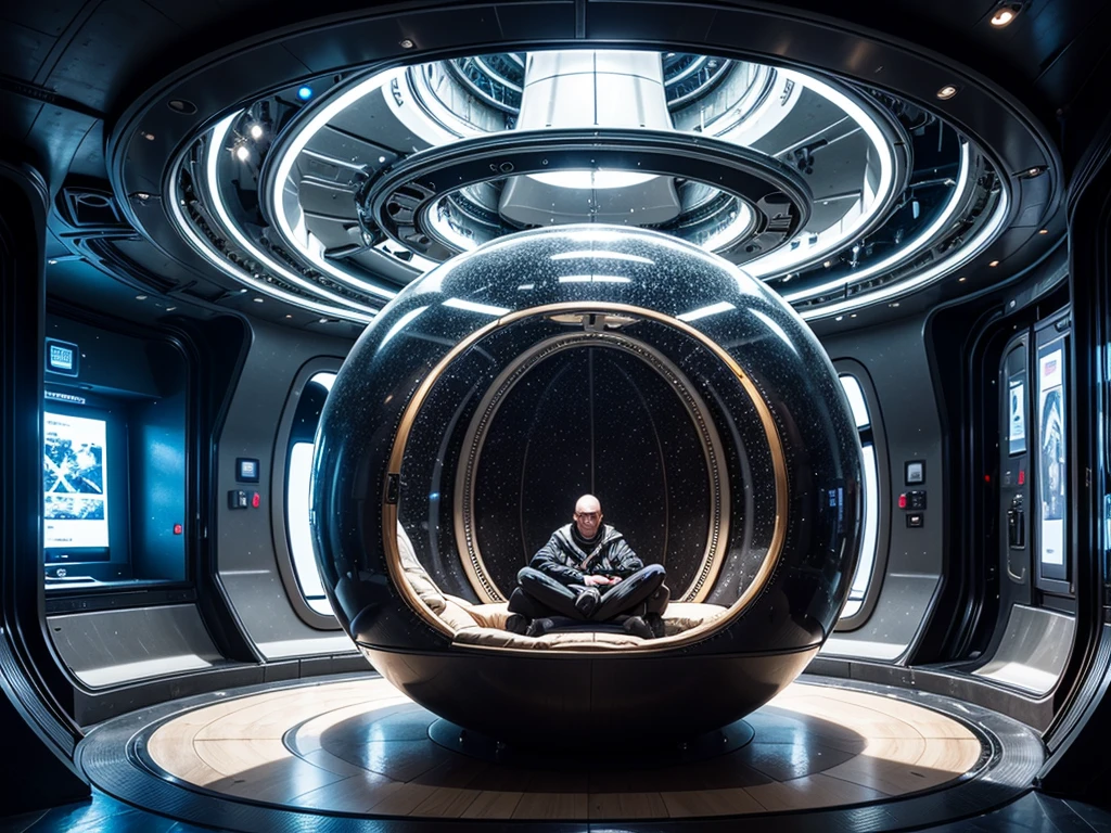 (((Masterpiece))), (high quality),Inside a UFO,A glittering, metallic, mechanical room,Alien's room,