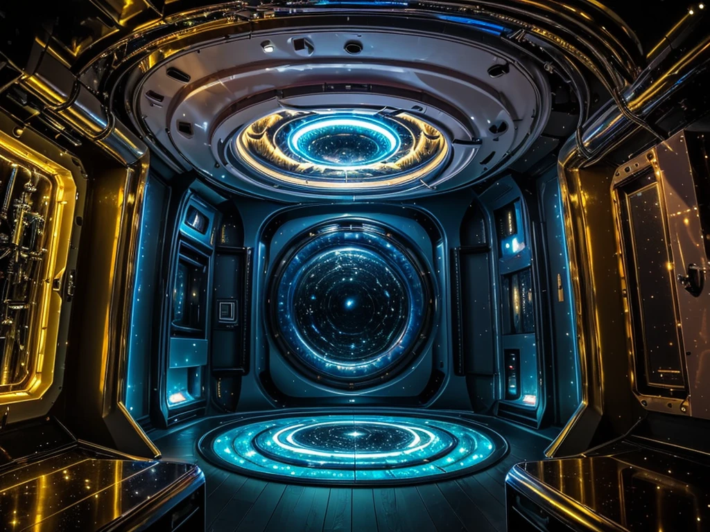 (((Masterpiece))), (high quality),Inside a UFO,A glittering, metallic, mechanical room,Alien's room,silver