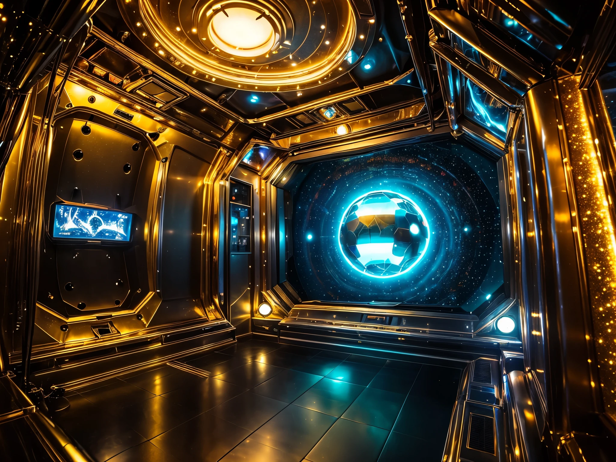 (((Masterpiece))), (high quality),Inside a UFO,A glittering, metallic, mechanical room,Alien&#39;s room,silver