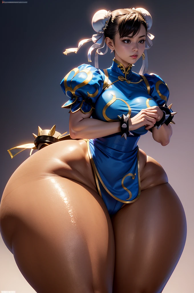 Alone, Back, show buttocks, show back, Back angle , female, perfect breasts, cosplay the beautiful chun li, pink tunic like turtleneck, layer, elegant dress, Fantasy Village, short hair, wavy hair, messy hair, ((dark tanned skin)), Cups, Cleric, cropped jacket, athletic, take muscle, slightly muscular, pants, flat stomach 