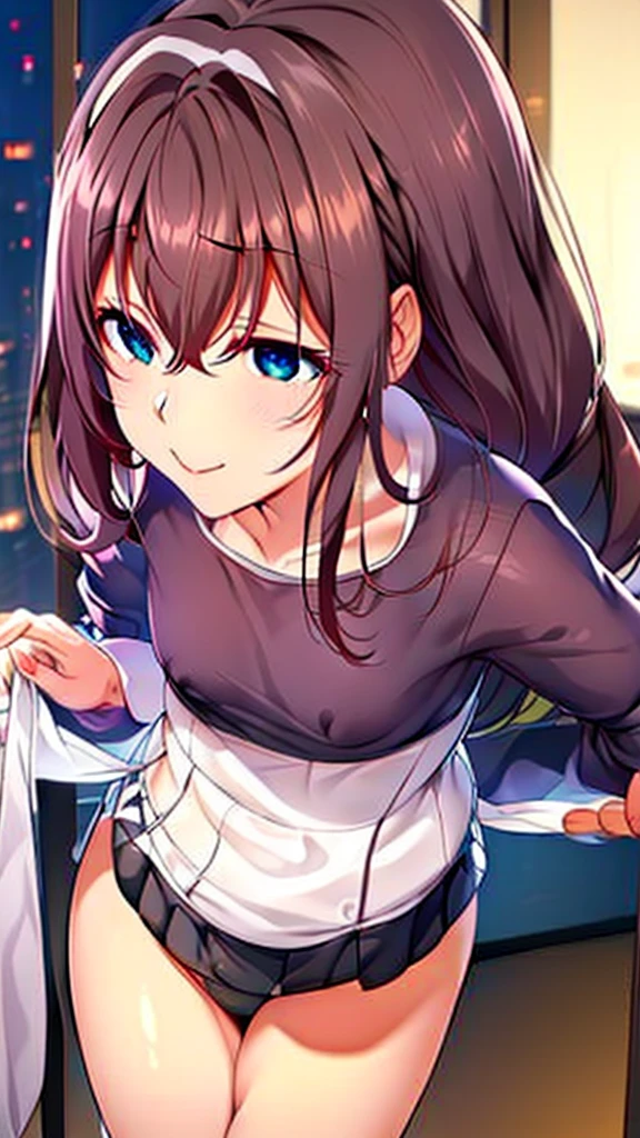 Full Body、Female、立ってる、スカートを捲る、(Stretching out the tongue)、Drooling,(Five fingertips:1.2),(Twin arms),(Twin legs),highest quality, 4K, (High resolution:1.3) masterpiece, 1.2, Super detailed, HDR, Studio Lighting, Sharp Focus, Bright colors, Portrait, Warm tones, Soft Lighting,