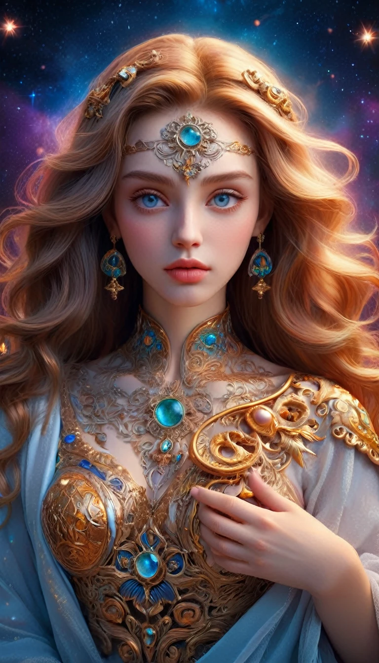 1girl, all zodiac signs, beautiful detailed eyes, beautiful detailed lips, extremely detailed face and features, intricate zodiac symbols and patterns, ornate celestial background, oil painting, detailed textures, dramatic lighting, vibrant colors, cinematic lighting, epic fantasy, (best quality,4k,8k,highres,masterpiece:1.2),ultra-detailed,(realistic,photorealistic,photo-realistic:1.37)