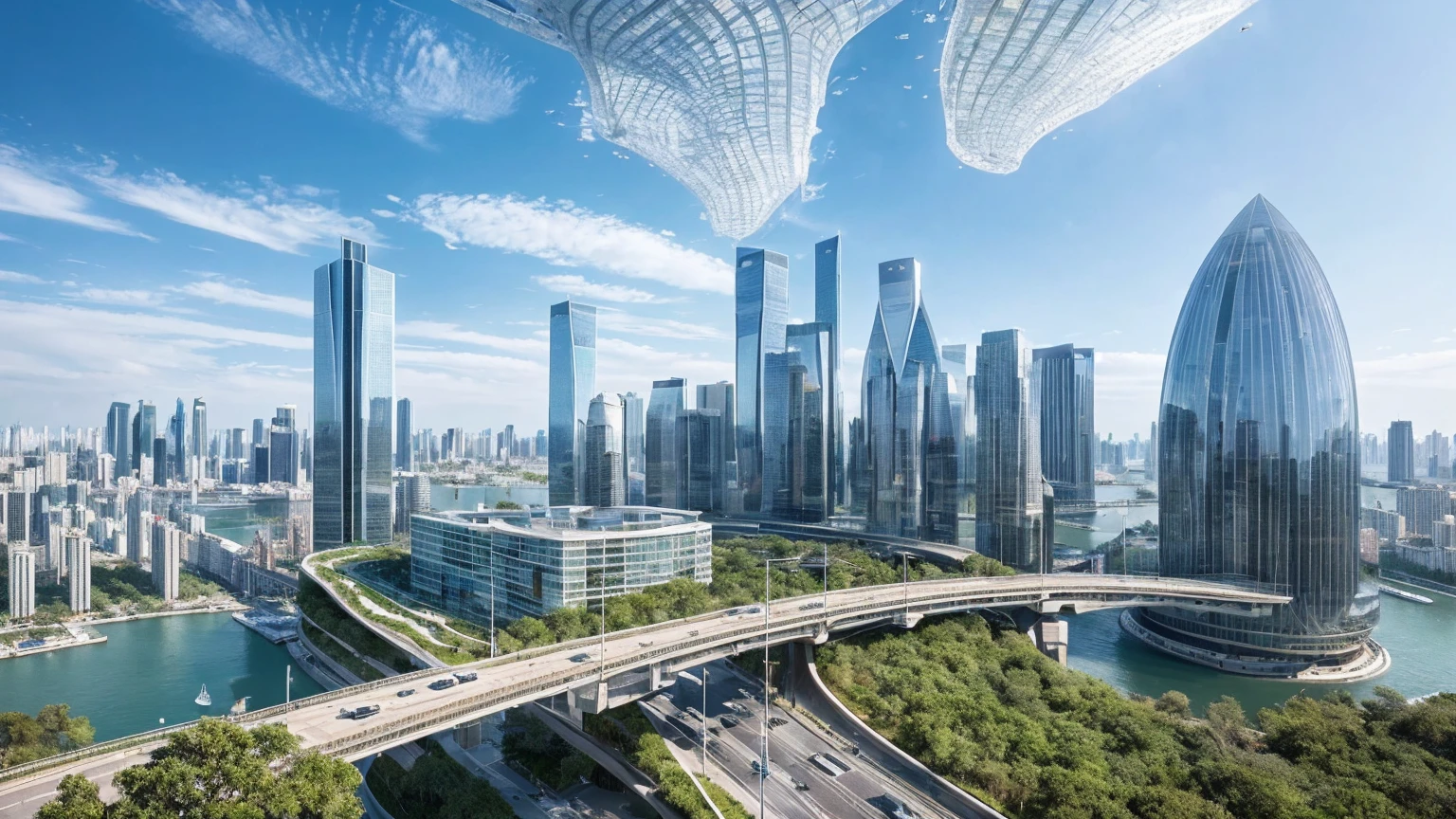 (Best quality,4K,8K,A high resolution,Masterpiece:1.2),Ultra-detailed,(Realistic,Photorealistic,photo-realistic:1.37),Futuristic floating city,Futuristic technology,Huge urban high-tech tablet platform,Airship,Floating in the sky,Futuristic city,Small airships around,High-tech hemispherical platform,Colorful lights,Advanced architecture,modernn architecture,skyscrapper,Access the cloud,Scenic beauty,view over city,Impressive design,Blend seamlessly with nature,energetic and vibrant atmosphere,Futuristic transportation system,Parking is suspended,Transparent path,Lush greenery,Sky gardens,cascading waterfalls,Magnificent skyline,reflections on the water,Sparkling river,Architectural innovation,futuristic skyscrapers,Transparent dome,The shape of the building is unusual,Elevated walkway,Impressive skyline,Glowing lights,Futuristic technology,Minimalist design,Scenic spots,Panoramic view,Cloud Piercing Tower,Vibrant colors,epic sunrise,epic sunset,Dazzling light display,magical ambiance,The future city,Urban Utopia,LuxuryLifestyle,Innovative energy,sustainable development,Smart city technology,Advanced infrastructure,Tranquil atmosphere,Nature and technology live in harmony,Awesome cityscape,Unprecedented urban planning,Architecture connects seamlessly with nature,High-tech metropolis,A cutting-edge engineering marvel,The future of urban living,Visionary architectural concept,Energy-efficient buildings,Harmony with the environment,A city floating above the clouds,Utopian dreams become reality,The possibilities are endless,State-of-the-art transportation network,Green energy integration,Innovative materials,Impressive holographic display,Advanced communication system,Breathtaking aerial view,Quiet and peaceful environment,Modernist aesthetics,Ethereal beauty