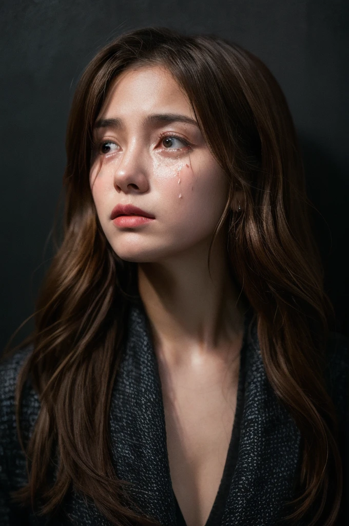 portrait, depth of field, (looking at viewer), oiled skin, ultra high res,(realistic:1.4)),deep shadow,(best quality, masterpiece), pale skin, dimly lit, shade, flustered, blush, highly detailed, depth of field, film grain, crying, (transparent liquid, tears), 
 <lora:crying-000004:0.6>, (masterpiece,best quality:1.5)