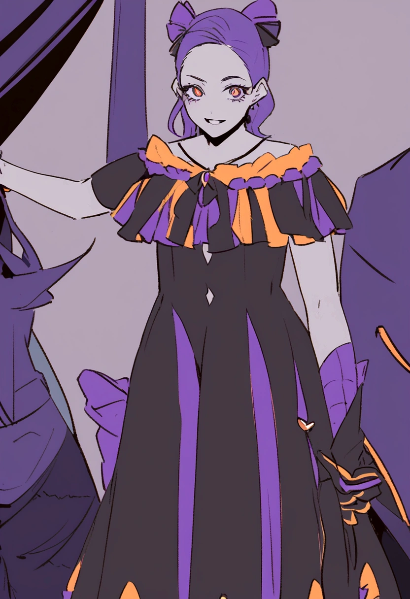 A girl is getting dressed for her Halloween sexy clothes 