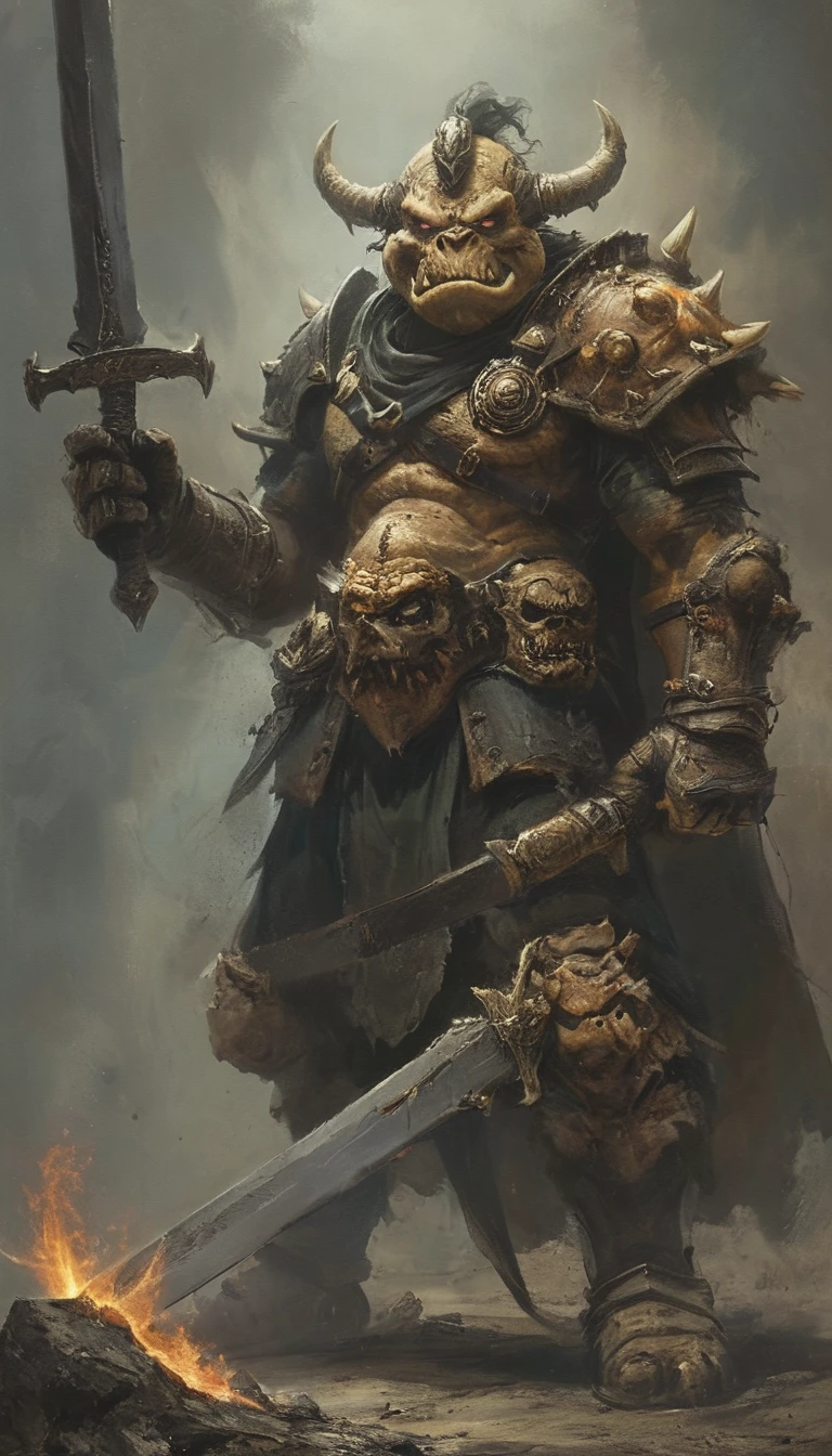 there is a picture of a Video Game Characters with a sword, Video Game Characters, Doomguy resembling samus, Video Game Characterss designs, Video Game Characters, Video Game Characters art, Video Game Characters design, Goron Brute, Mario as a Witch, Inspired by Luigi Casimir, Doomguy, From Doom and Warhammer, Dark Souls characters, Bowser