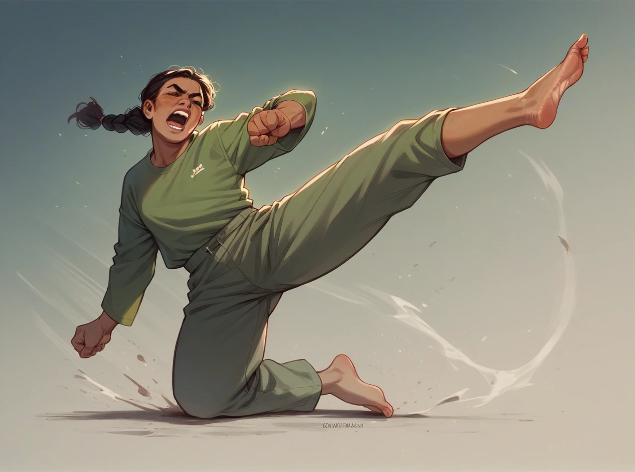 French man kicking a muslim