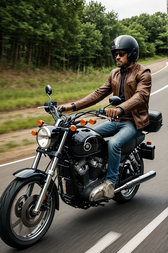 A dog driving a motorcycle
