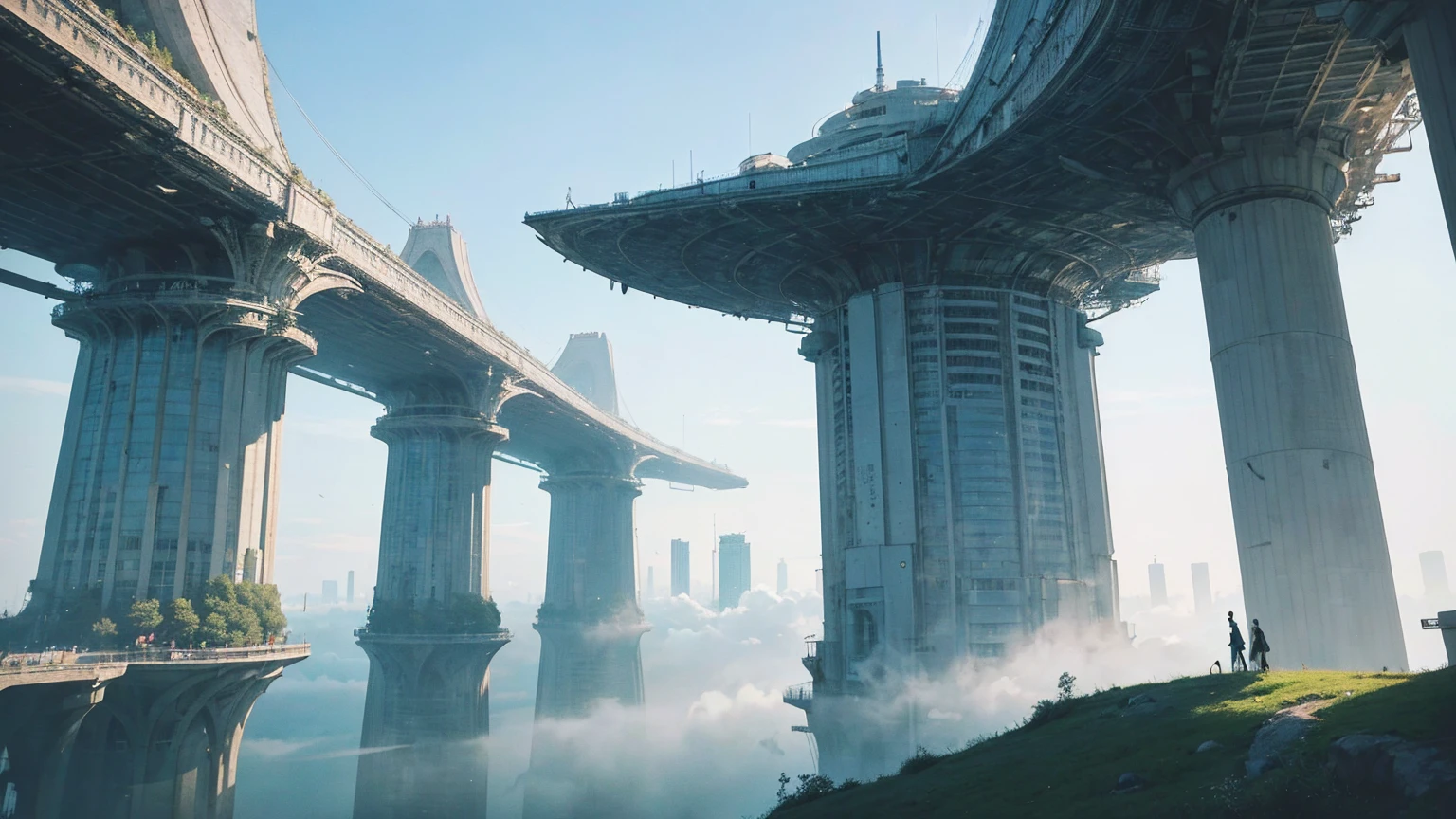(Best quality,4K,8K,A high resolution,Masterpiece:1.2),Ultra-detailed,(Realistic,Photorealistic,photo-realistic:1.37),Futuristic floating city,Futuristic technology,Huge urban high-tech tablet platform,Airship,Floating in the sky,Futuristic city,Small airships around,High-tech hemispherical platform,Colorful lights,Advanced architecture,modernn architecture,skyscrapper,Access the cloud,Scenic beauty,view over city,Impressive design,Blend seamlessly with nature,energetic and vibrant atmosphere,Futuristic transportation system,Parking is suspended,Transparent path,Lush greenery,Sky gardens,cascading waterfalls,Magnificent skyline,reflections on the water,Sparkling river,Architectural innovation,futuristic skyscrapers,Transparent dome,The shape of the building is unusual,Elevated walkway,Impressive skyline,Glowing lights,Futuristic technology,Minimalist design,Scenic spots,Panoramic view,Cloud Piercing Tower,Vibrant colors,epic sunrise,epic sunset,Dazzling light display,magical ambiance,The future city,Urban Utopia,LuxuryLifestyle,Innovative energy,sustainable development,Smart city technology,Advanced infrastructure,Tranquil atmosphere,Nature and technology live in harmony,Awesome cityscape,Unprecedented urban planning,Architecture connects seamlessly with nature,High-tech metropolis,A cutting-edge engineering marvel,The future of urban living,Visionary architectural concept,Energy-efficient buildings,Harmony with the environment,A city floating above the clouds,Utopian dreams become reality,The possibilities are endless,State-of-the-art transportation network,Green energy integration,Innovative materials,Impressive holographic display,Advanced communication system,Breathtaking aerial view,Quiet and peaceful environment,Modernist aesthetics,Ethereal beauty