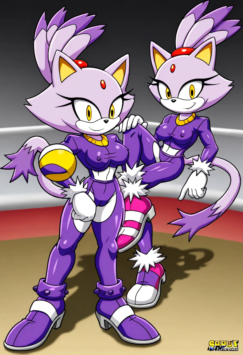 Blaze the cat, sexy wrestling 