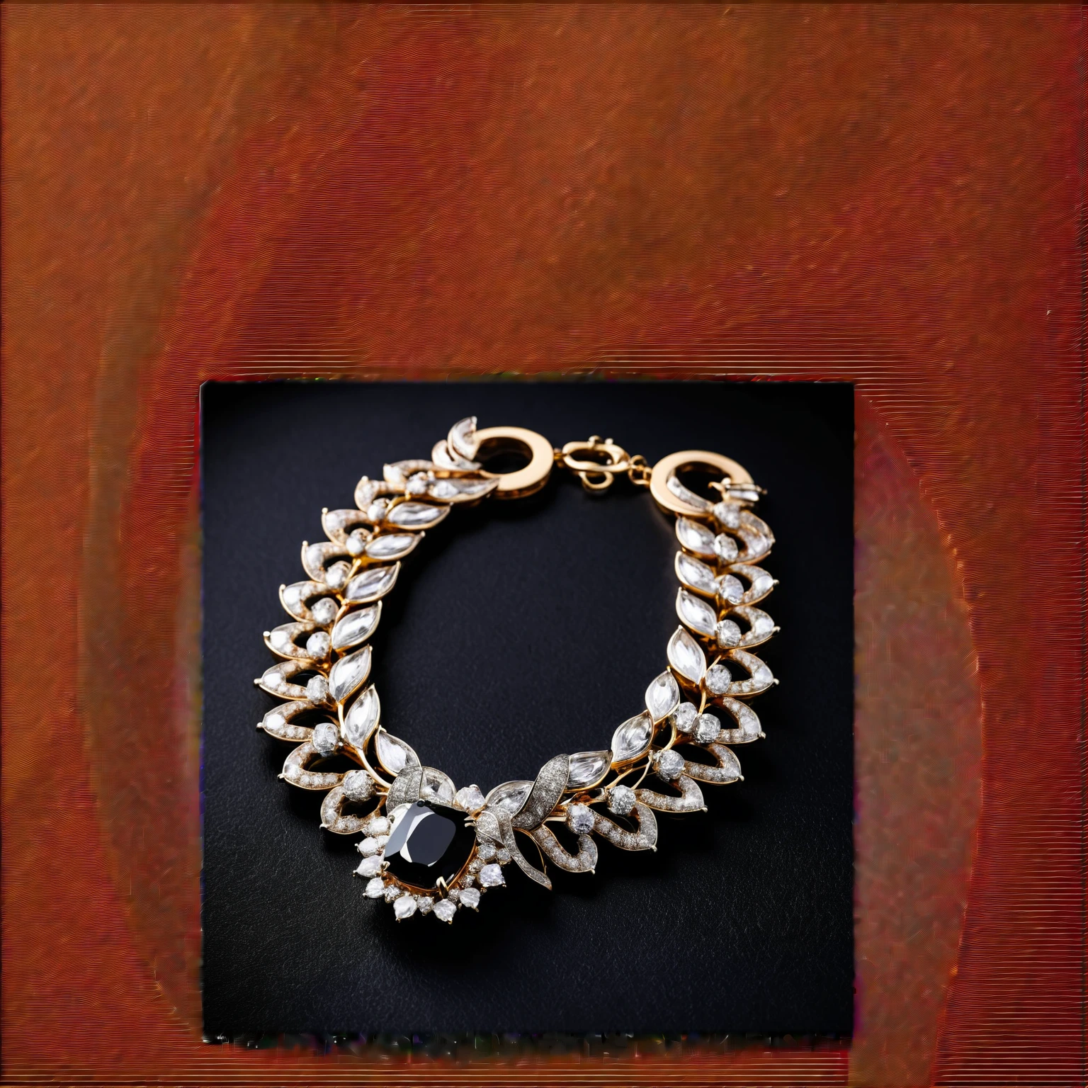 close up elegant jewellery, limited edition, black background