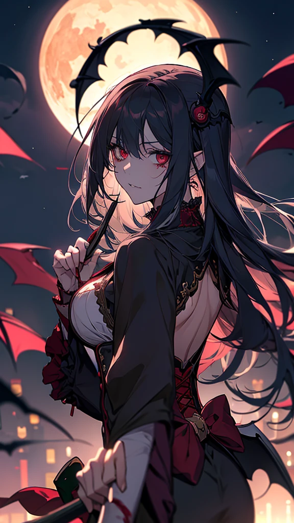 Bleeding on the face、Anime girl with a bat in her hand, Devil Anime Girl, vampireの少女, Devil Girl, Gothic Maiden Anime Girl, 怖いvampire, With eyes that glow red, ラソンブラ一族のvampire, Dark Vampire, アニメのvampire, Succubus | Medieval, beautiful Succubus, Succubus, vampire, 女性のvampire, Dark devil dancer