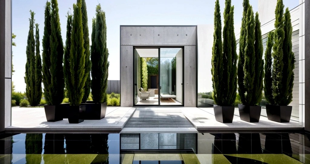 The house has a simple and neat architecture, boxy, with sharp and modern lines. Construction materials such as brick, concrete, glass and metal are widely used to create a modern and shiny appearance.
The front of the house often has large windows or glass walls to maximize natural light and views. The doors are designed spaciously and can open to the garden or front balcony, creating an open and airy living space.
The interior often has an open design, with the living space, kitchen and dining room connected to each other in a reasonable and convenient way. Use simple materials and furniture such as natural wood, steel and glass, combined with elegant colors such as white, gray, and black to create an elegant and modern look.
The outside surface of the house is often planted with trees to cool and beautify, and also help reduce noise from the urban environment. This design often creates harmony between modern living space and the requirements of life in the city.
Realistic images, 8k, extremely high resolution