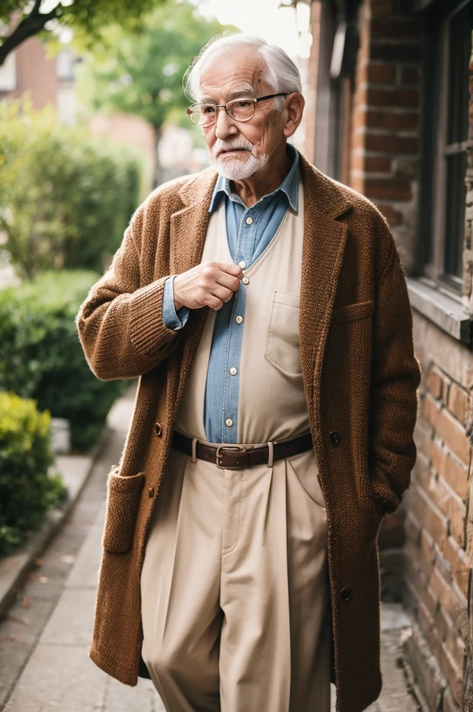 Grandpa dressed in vintage clothes