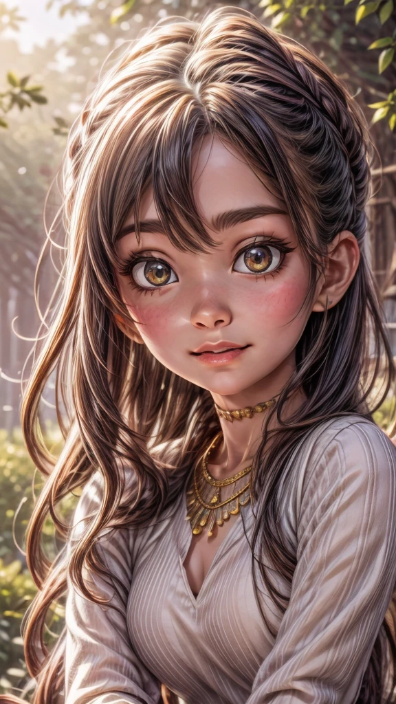 a young girl doing astrology in a park, detailed intricate astrological symbols and crystals, beautiful detailed face and eyes, elegant long hair, detailed floral dress, sunlight filtering through trees, lush green park scenery, realistic, photorealistic, cinematic lighting, vibrant colors, (best quality,8k,highres,masterpiece:1.2),ultra-detailed,(realistic,photorealistic,photo-realistic:1.37),intricate astrological design,natural lighting,serene atmosphere