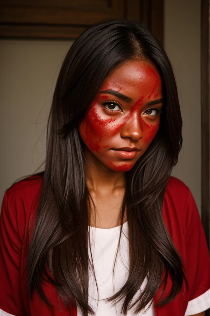 Girl with red skin 