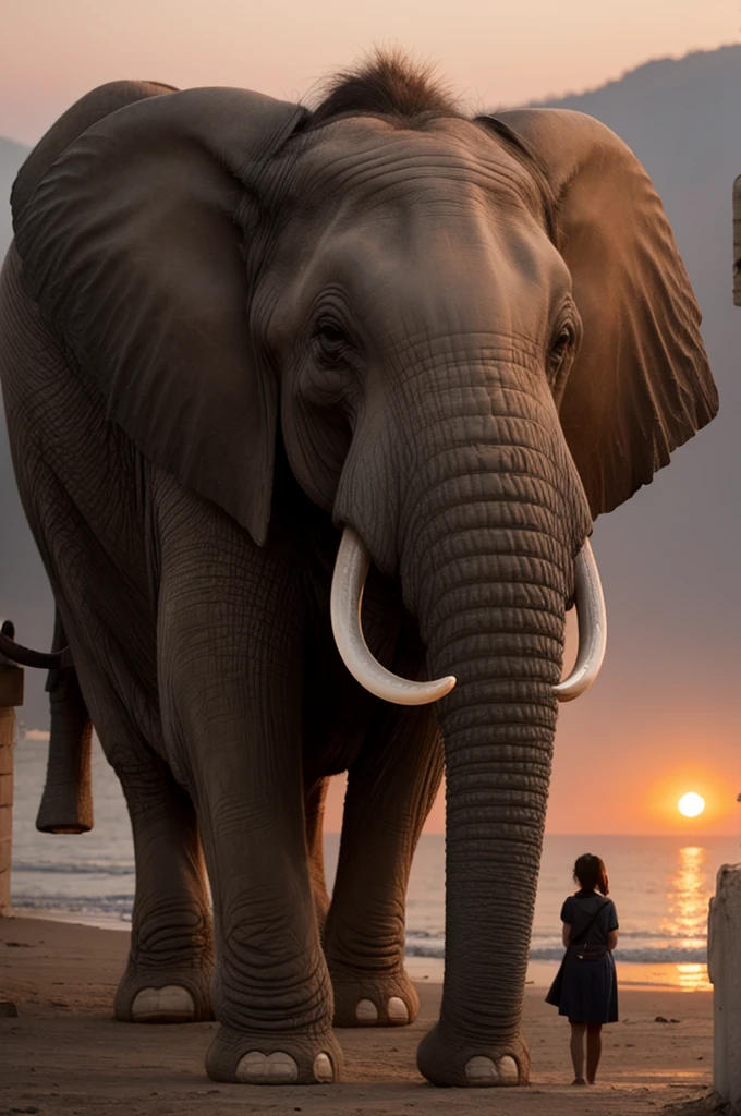 Elephant with Dawn